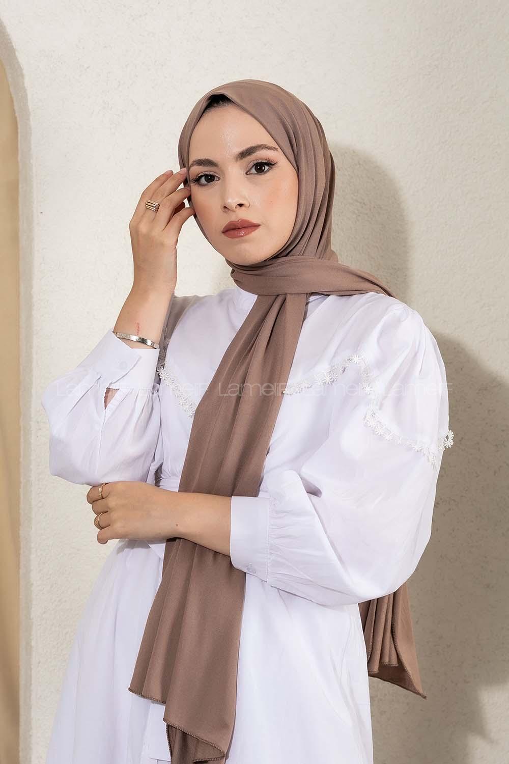 Modalamelif Kahve-Vizonrengi Penye Şal