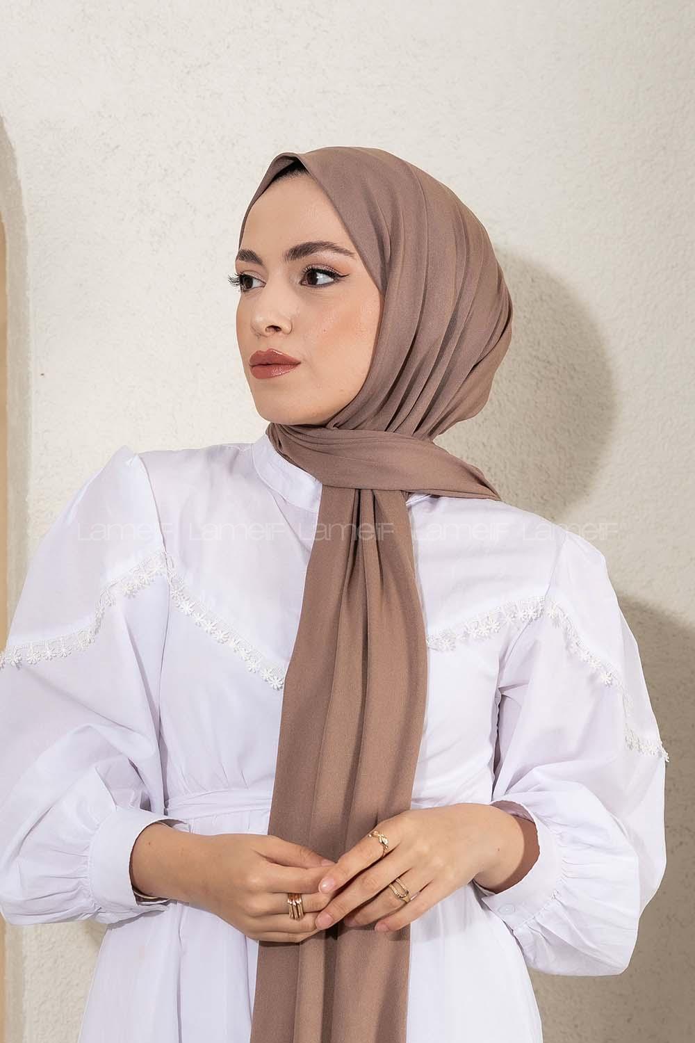 Modalamelif Kahve-Vizonrengi Penye Şal