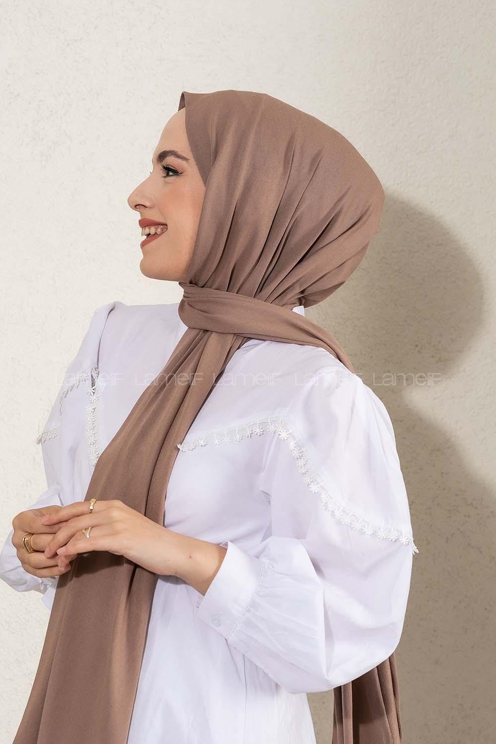 Modalamelif Kahve-Vizonrengi Penye Şal