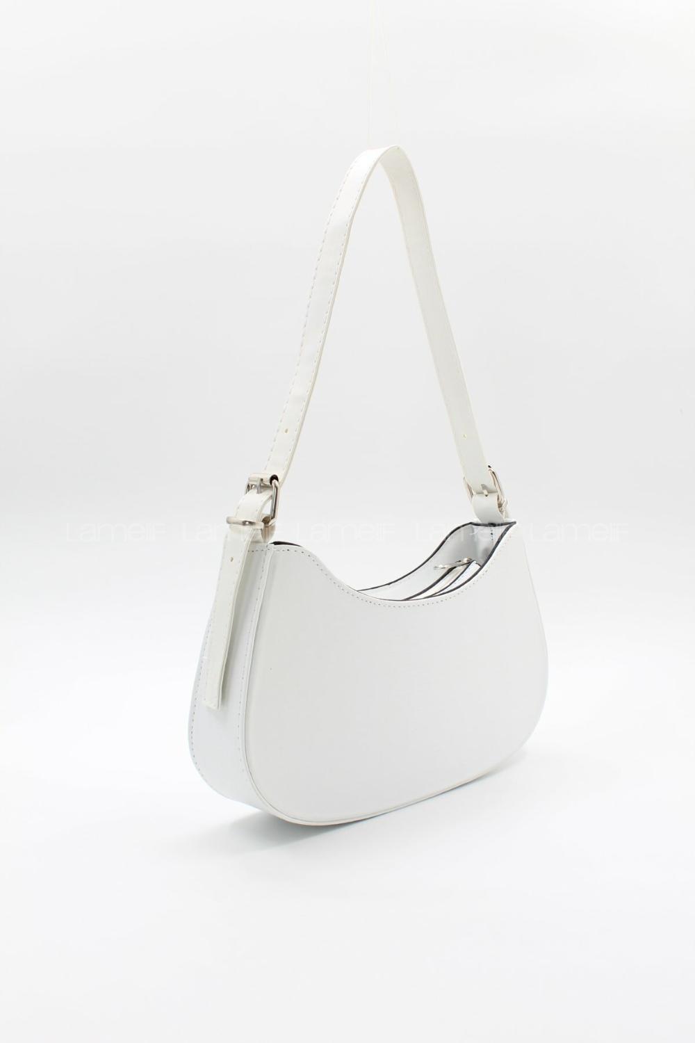 White Buckle Skin Hand Bag Bag