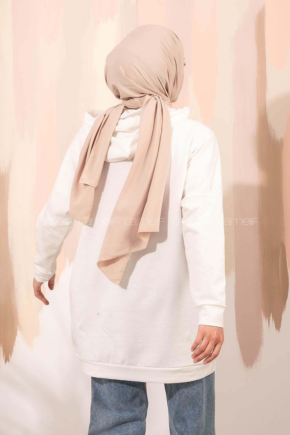 Modalamelif Aspen Yazı Baskılı Kapüşonlu Sweat Beyaz