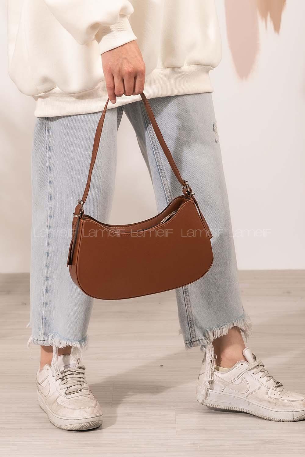 Lamelif Baget Omuz Kadın Çanta Taba