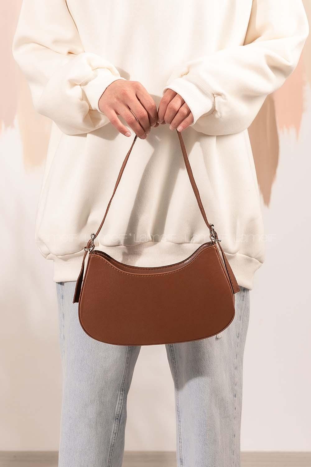 Lamelif Baget Omuz Kadın Çanta Taba