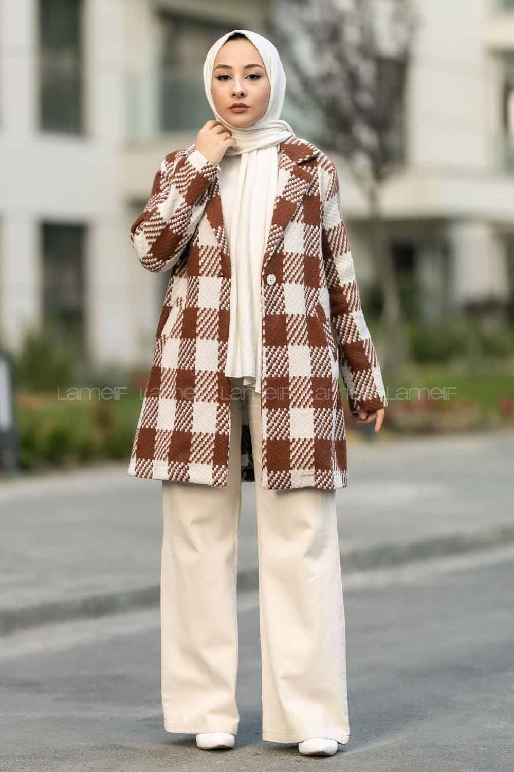 Modalamelif Alara Tek Düğme Detaylı Çift Cepli Kaban Taba