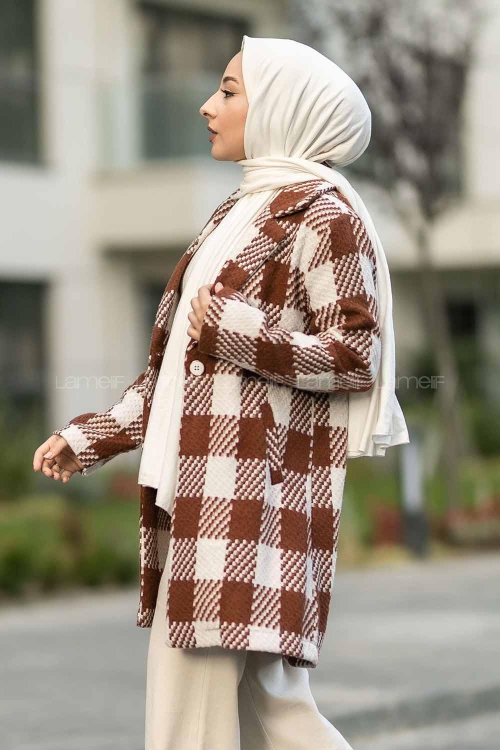 Modalamelif Alara Tek Düğme Detaylı Çift Cepli Kaban Taba