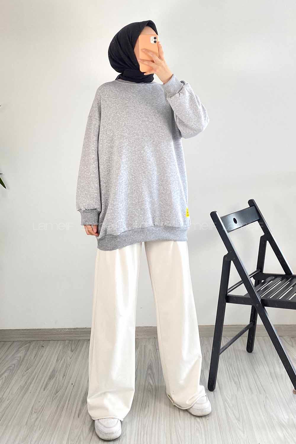 aş Arma Nakışlı Sweatshirt Gri