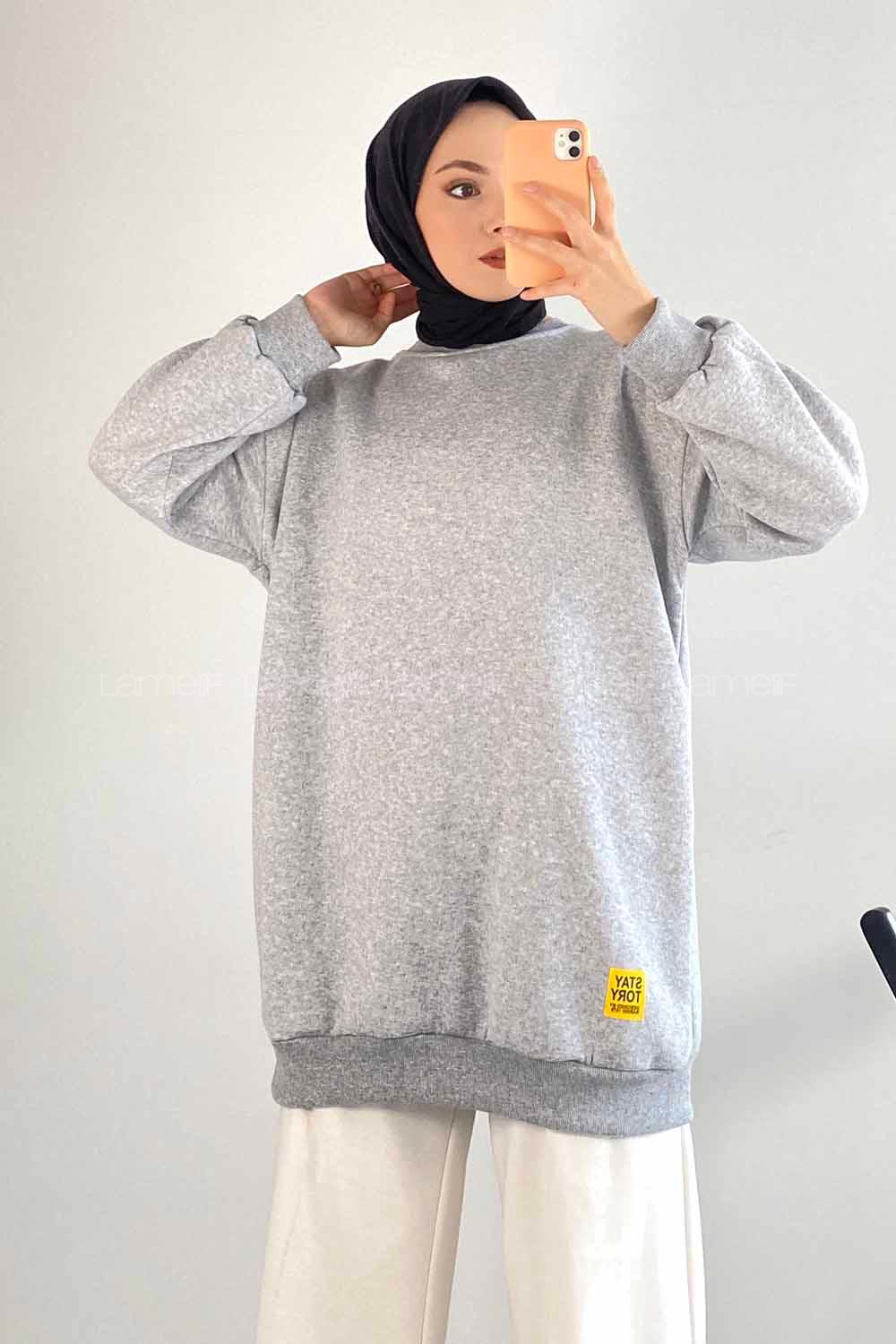 aş Arma Nakışlı Sweatshirt Gri