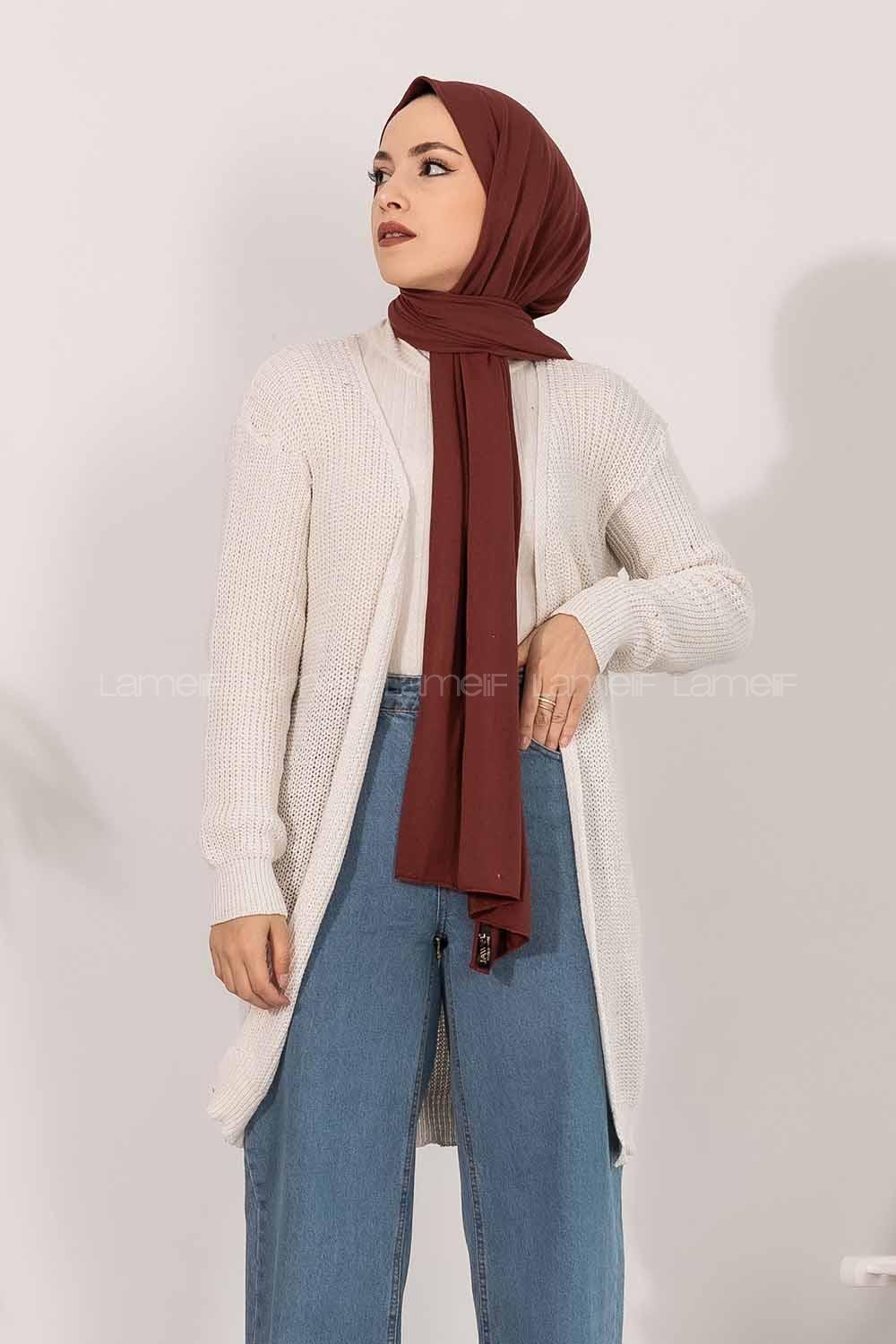 Modalamelif Fitilli Triko Hırka Ekru