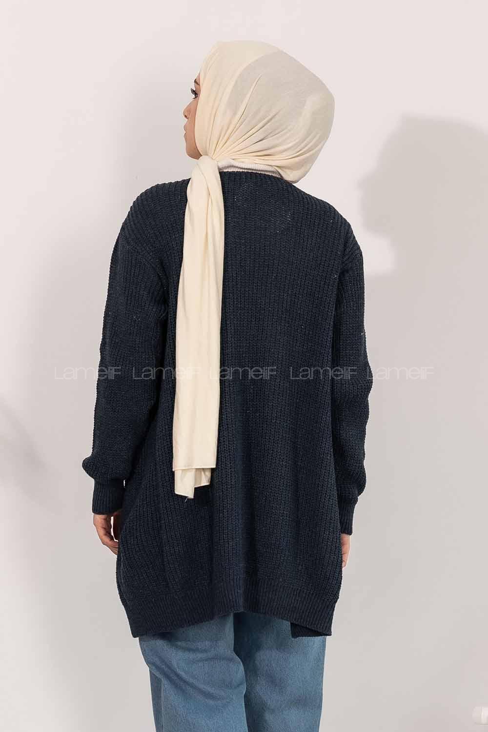 Modalamelif Fitilli Triko Hırka Lacivert