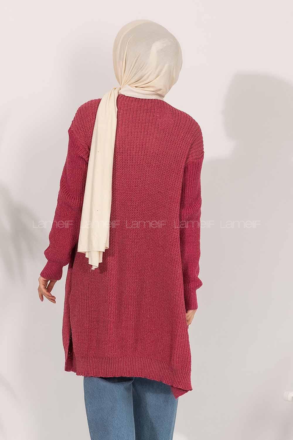 Modalamelif Fitilli Triko Hırka Şeker Pembesi