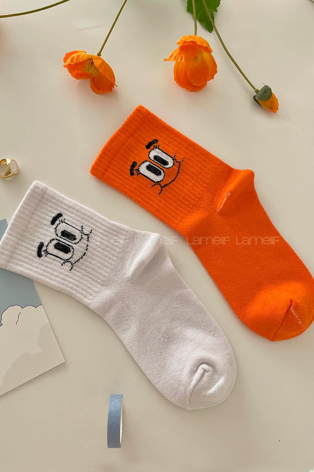 Lamelif Gülümseyen Yüz Çoraplar 2li Set