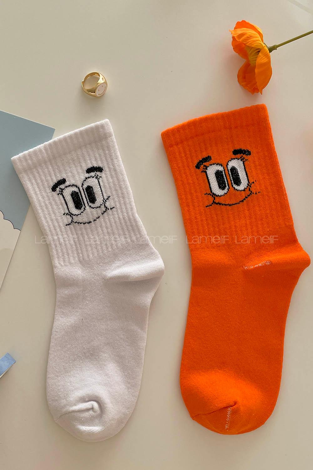 Lamelif Gülümseyen Yüz Çoraplar 2li Set