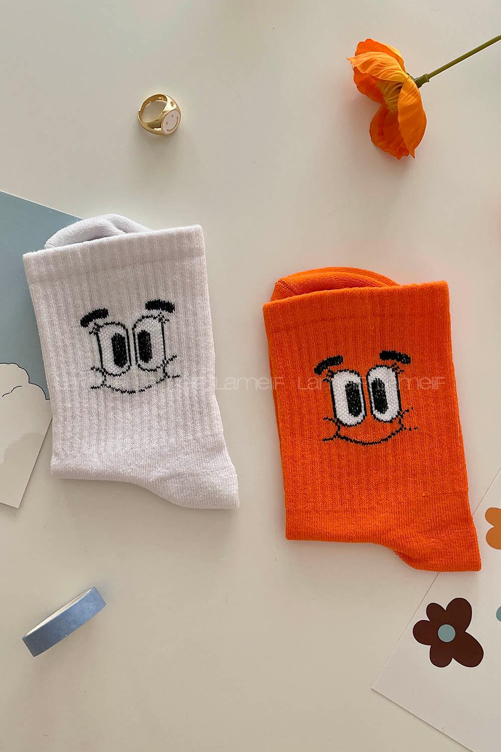 Lamelif Gülümseyen Yüz Çoraplar 2li Set