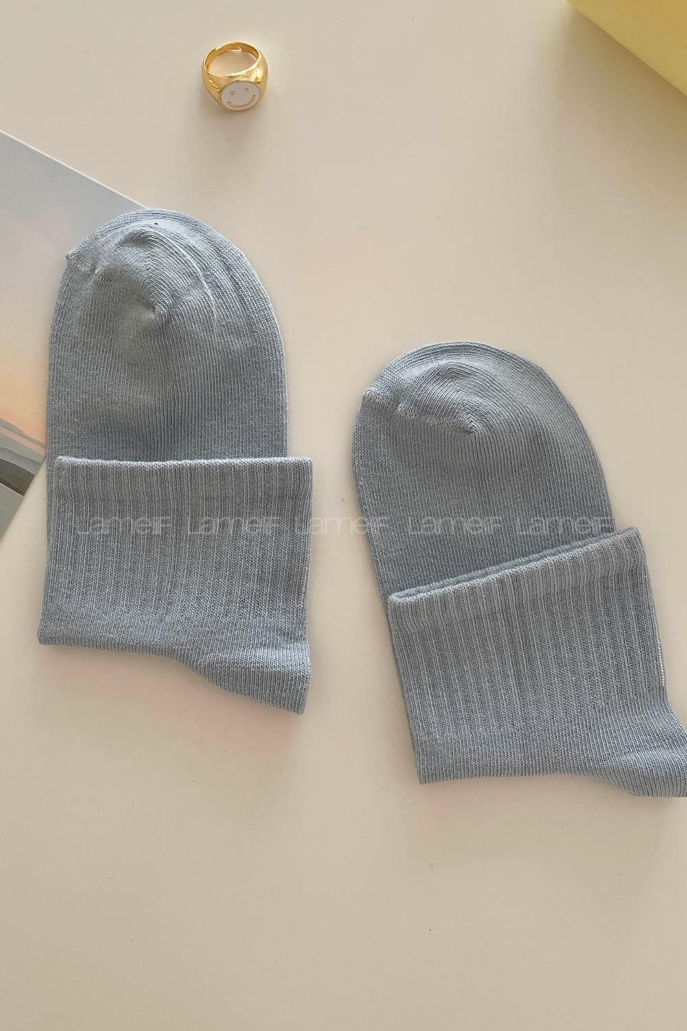 Lamelif Yarım Kolej Çorap Bebe Mavi