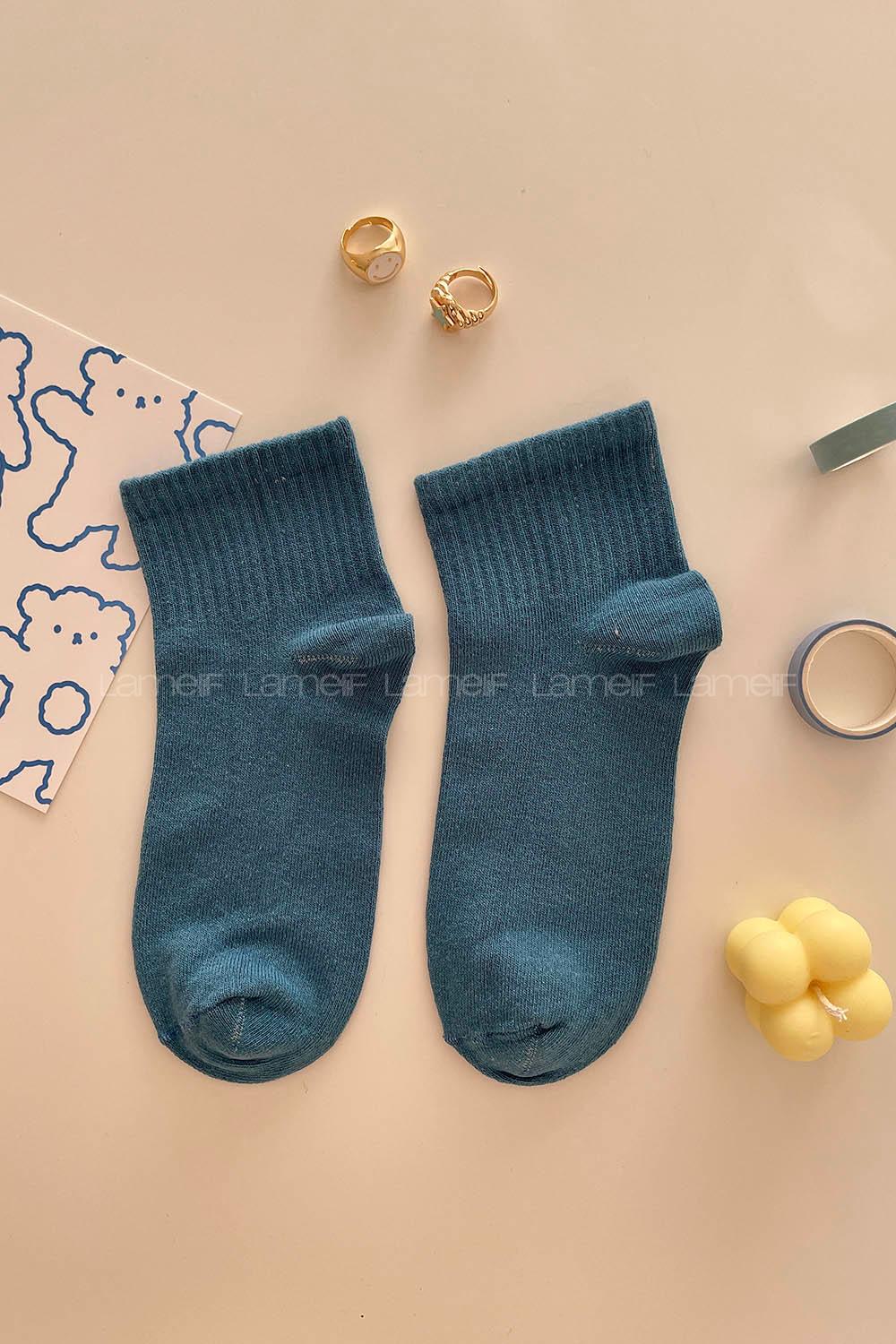 Modalamelif Yarım Kolej Çorap İndigo