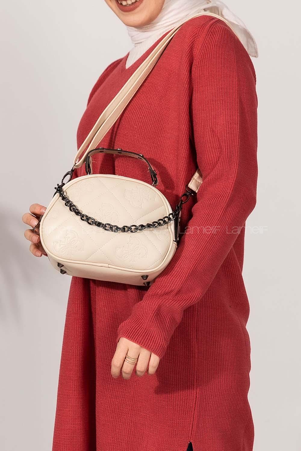 Modalamelif Desenli Çanta Krem
