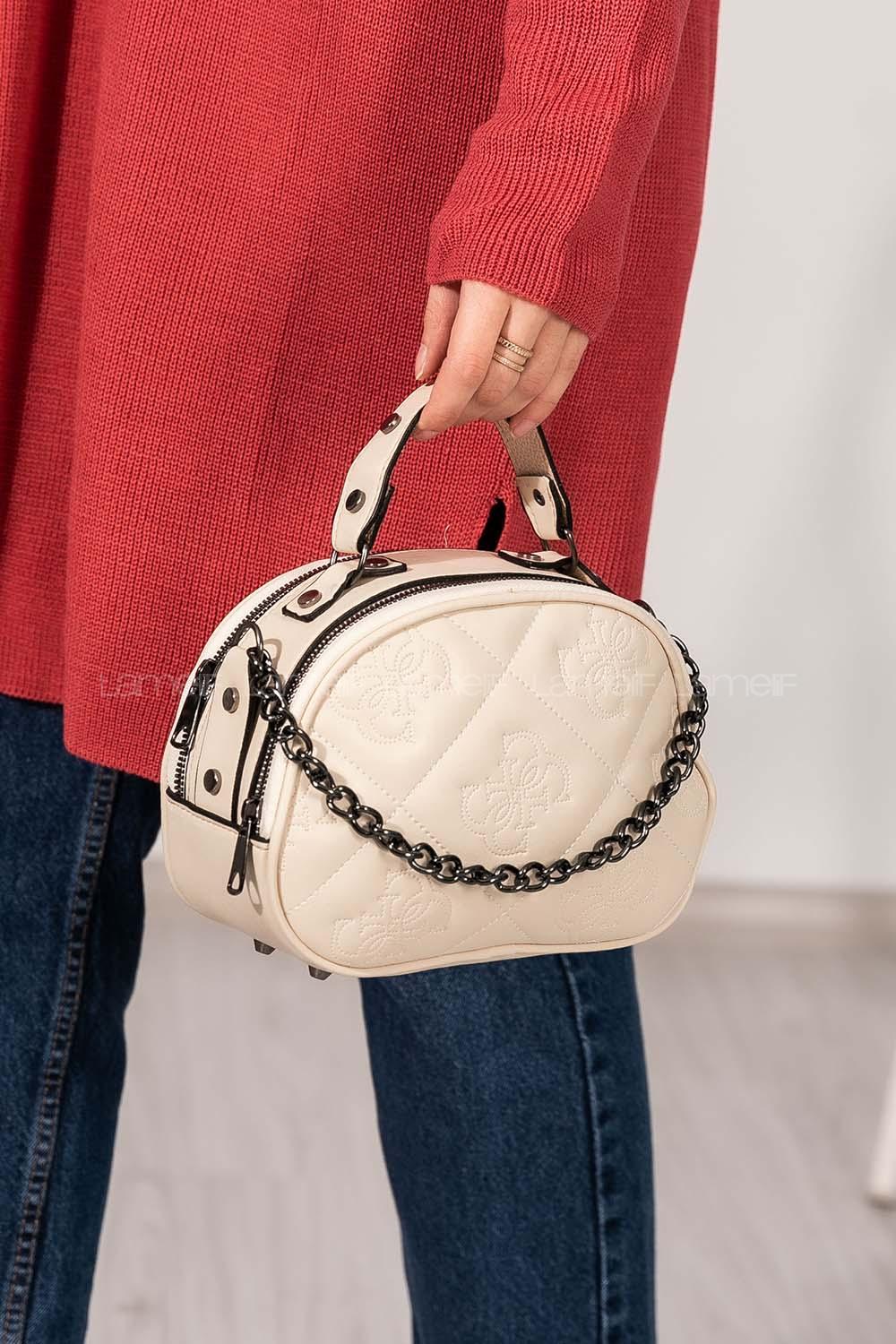 Modalamelif Desenli Çanta Krem