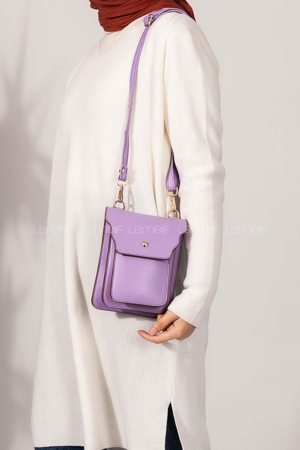 Modalamelif  Messenger Model Çanta Lila