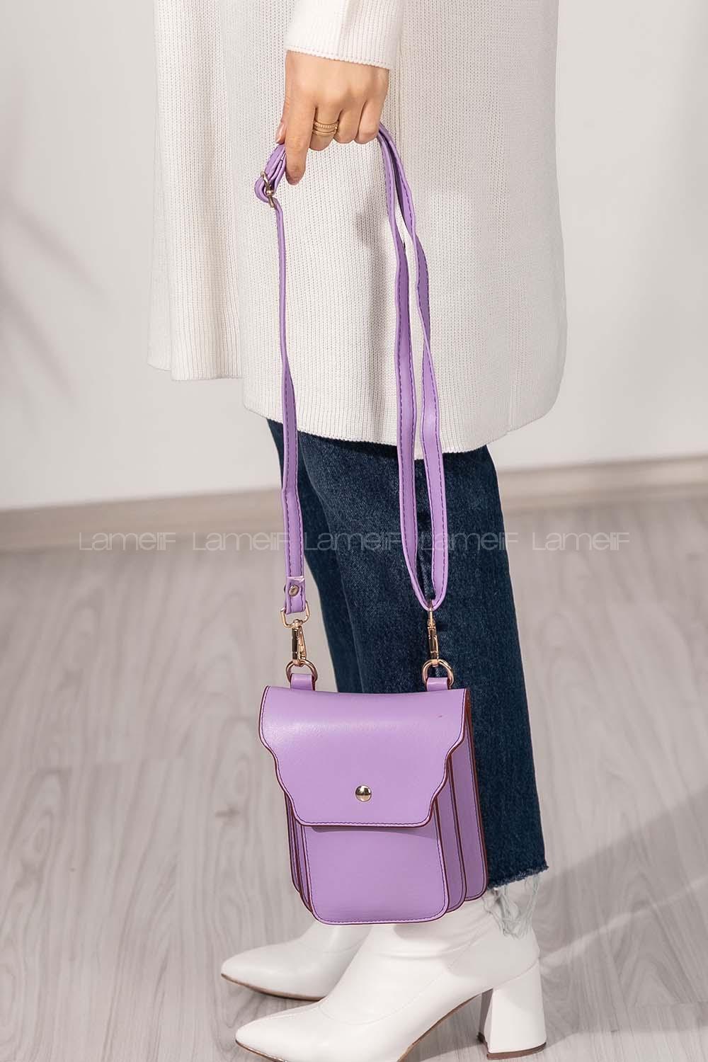 Modalamelif  Messenger Model Çanta Lila