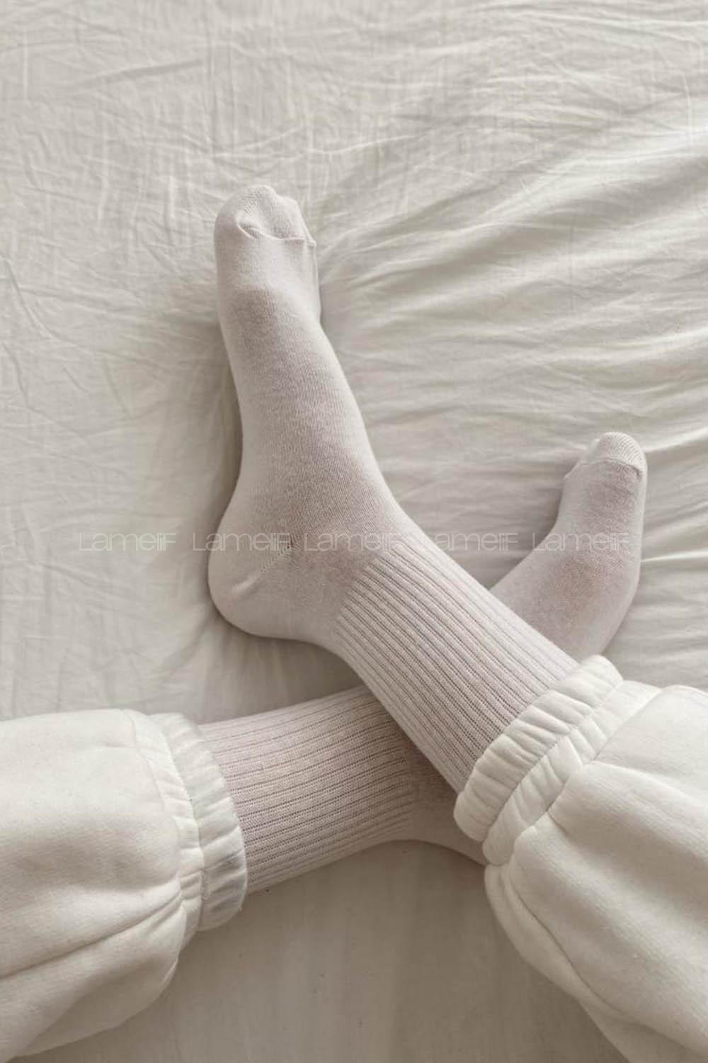 Lamelif Beyaz Kolej Çorap