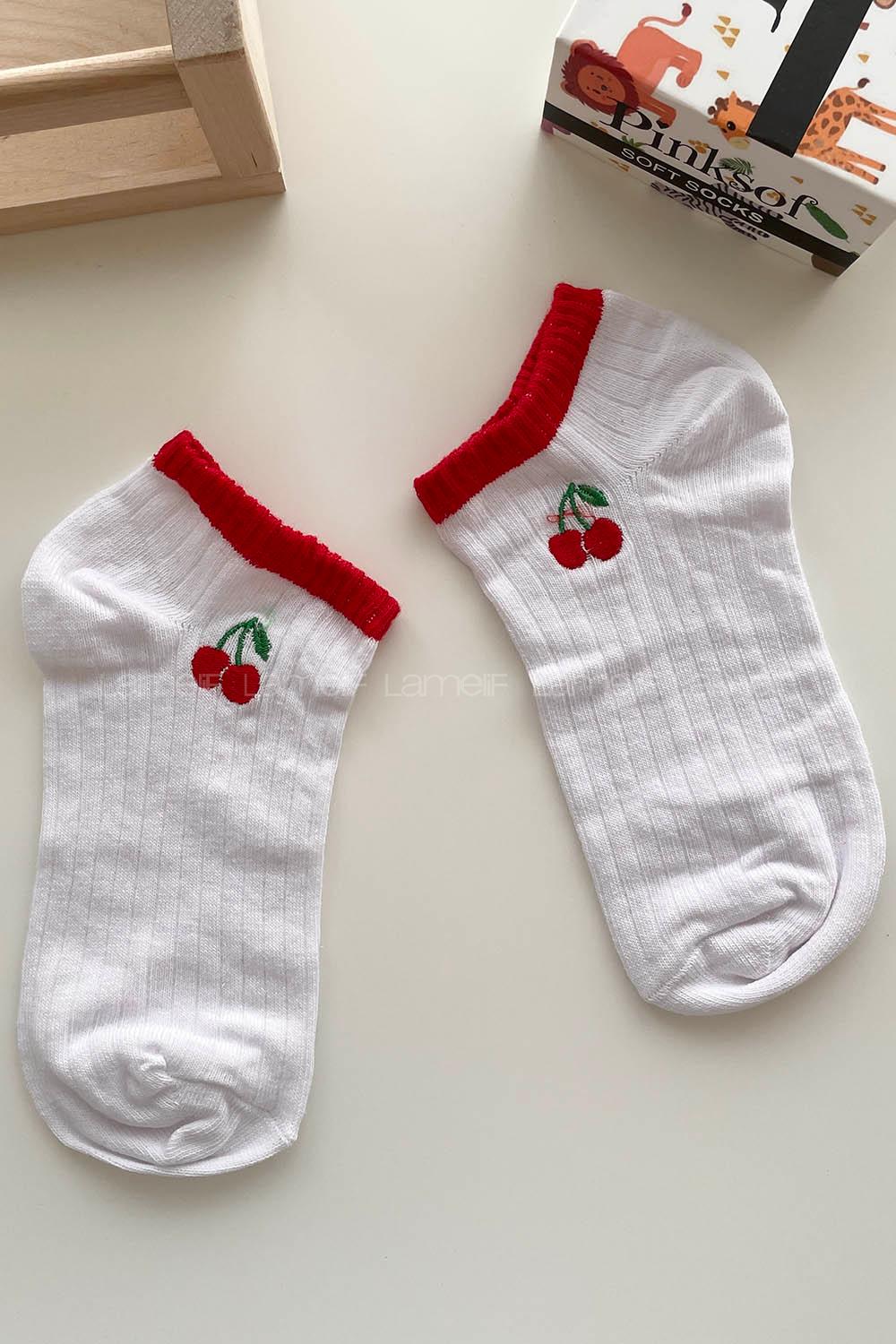 Modalamelif Kiraz Desenli Babet Çorap