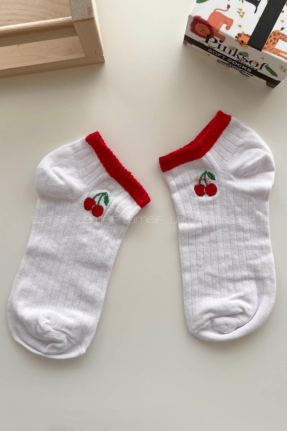 Modalamelif Kiraz Desenli Babet Çorap