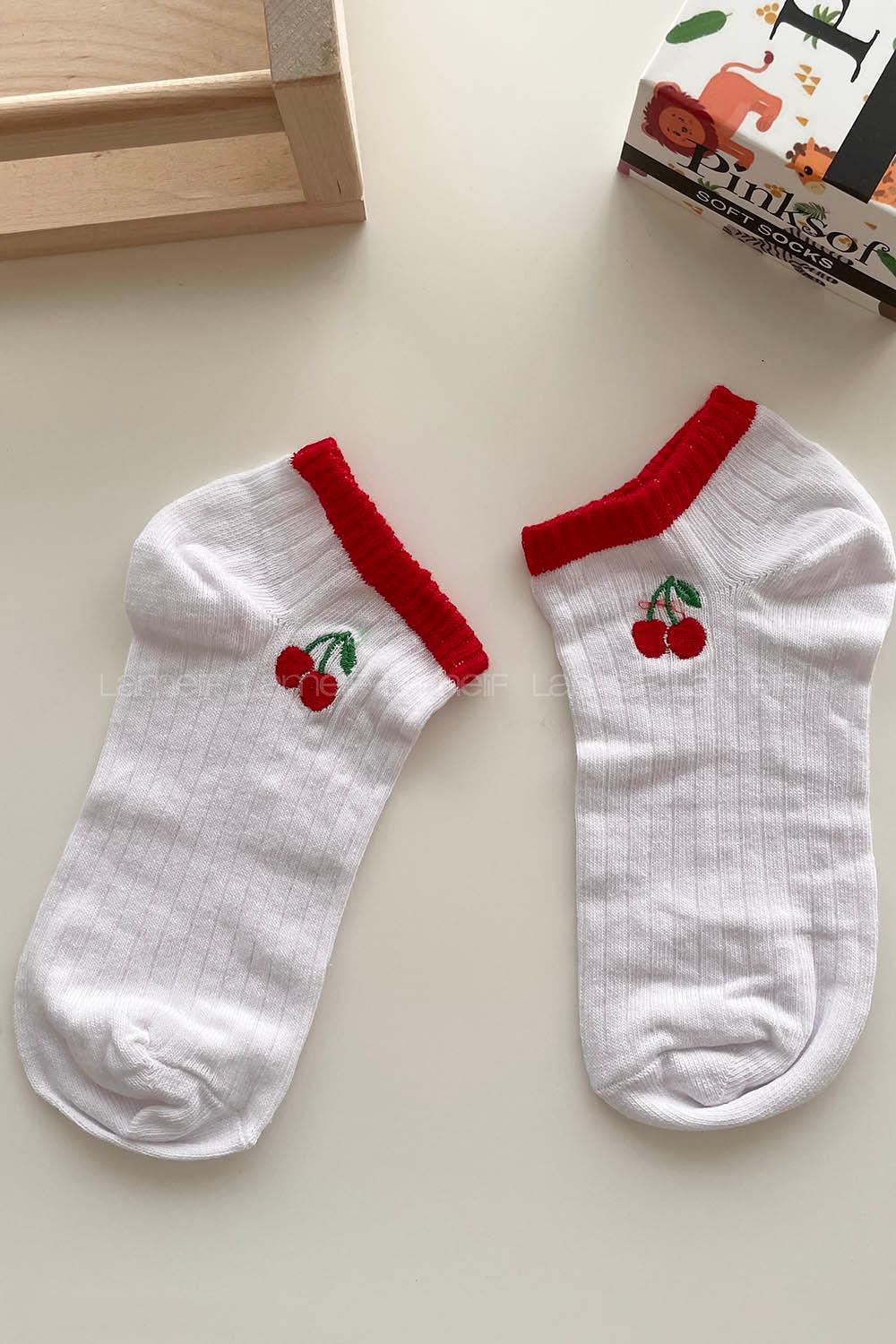 Modalamelif Kiraz Desenli Babet Çorap