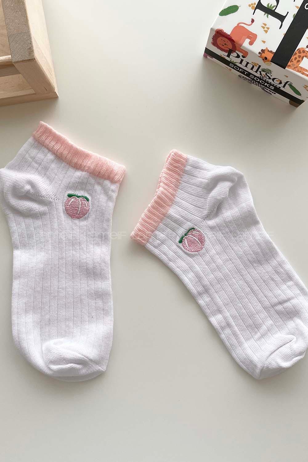 Modalamelif Şeftali Desenli Babet Çorap