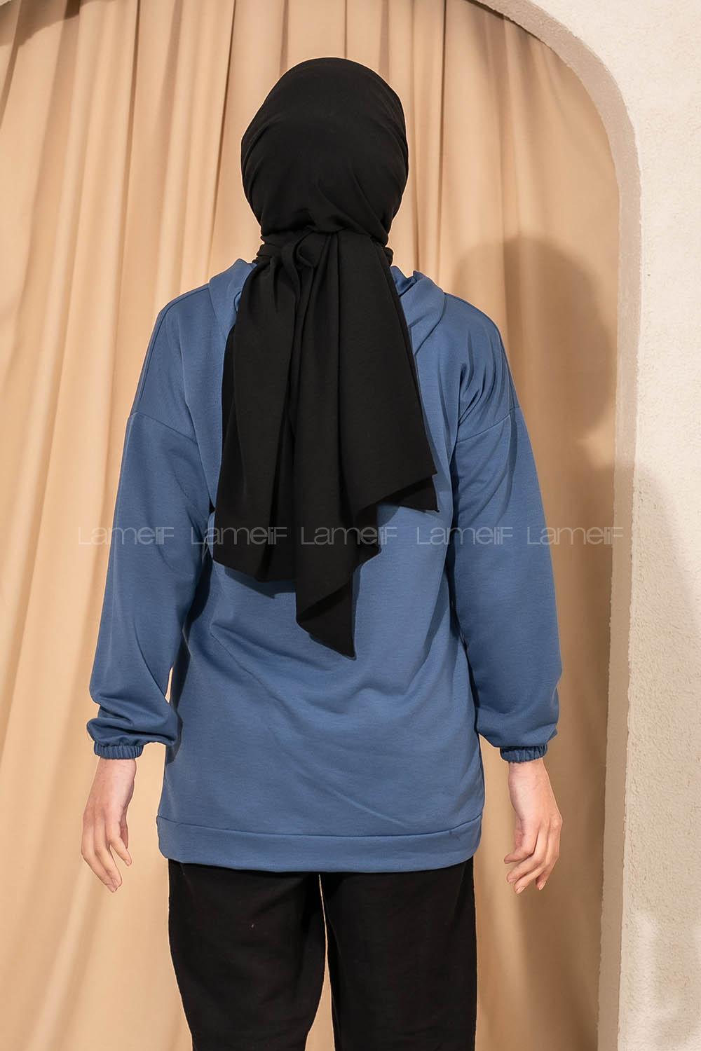 Modalamelif  Everlast Armalı Kapüşon Detaylı Sweat İndigo