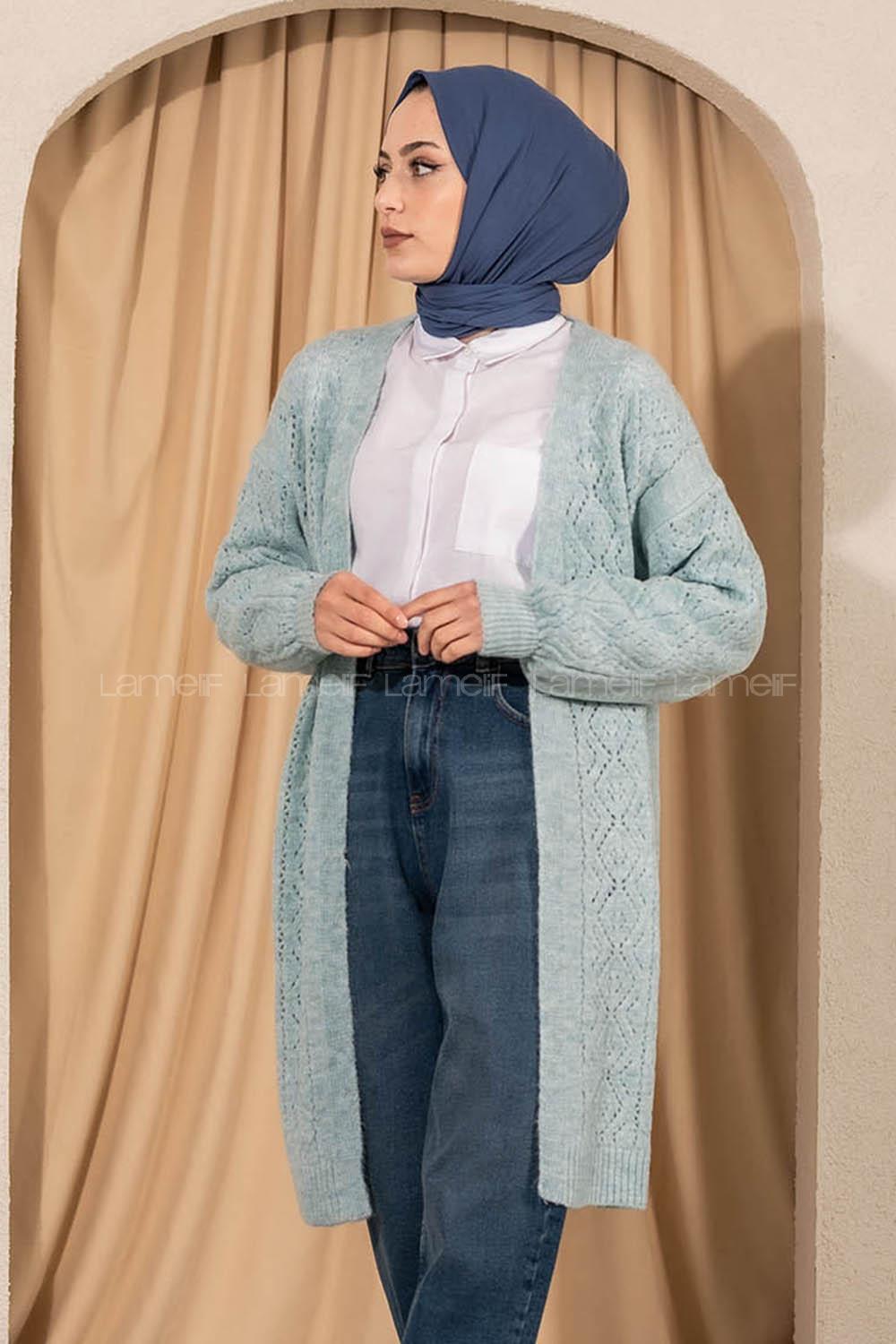 Modalamelif Kol Lastikli Triko Hırka Bebe Mavisi