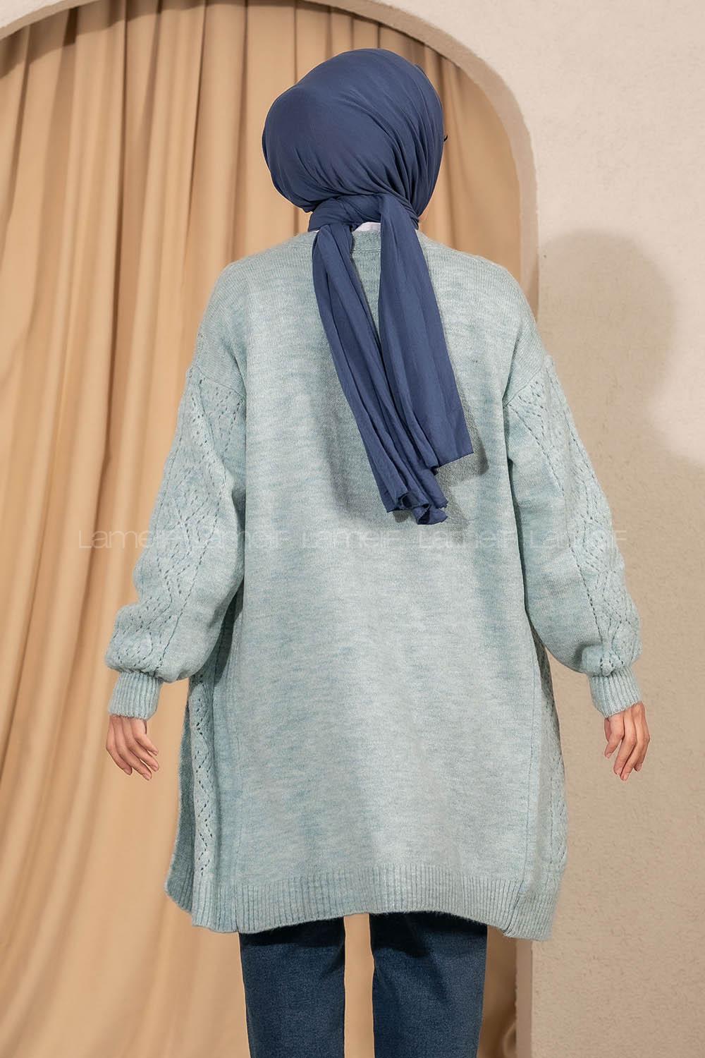 Modalamelif Kol Lastikli Triko Hırka Bebe Mavisi