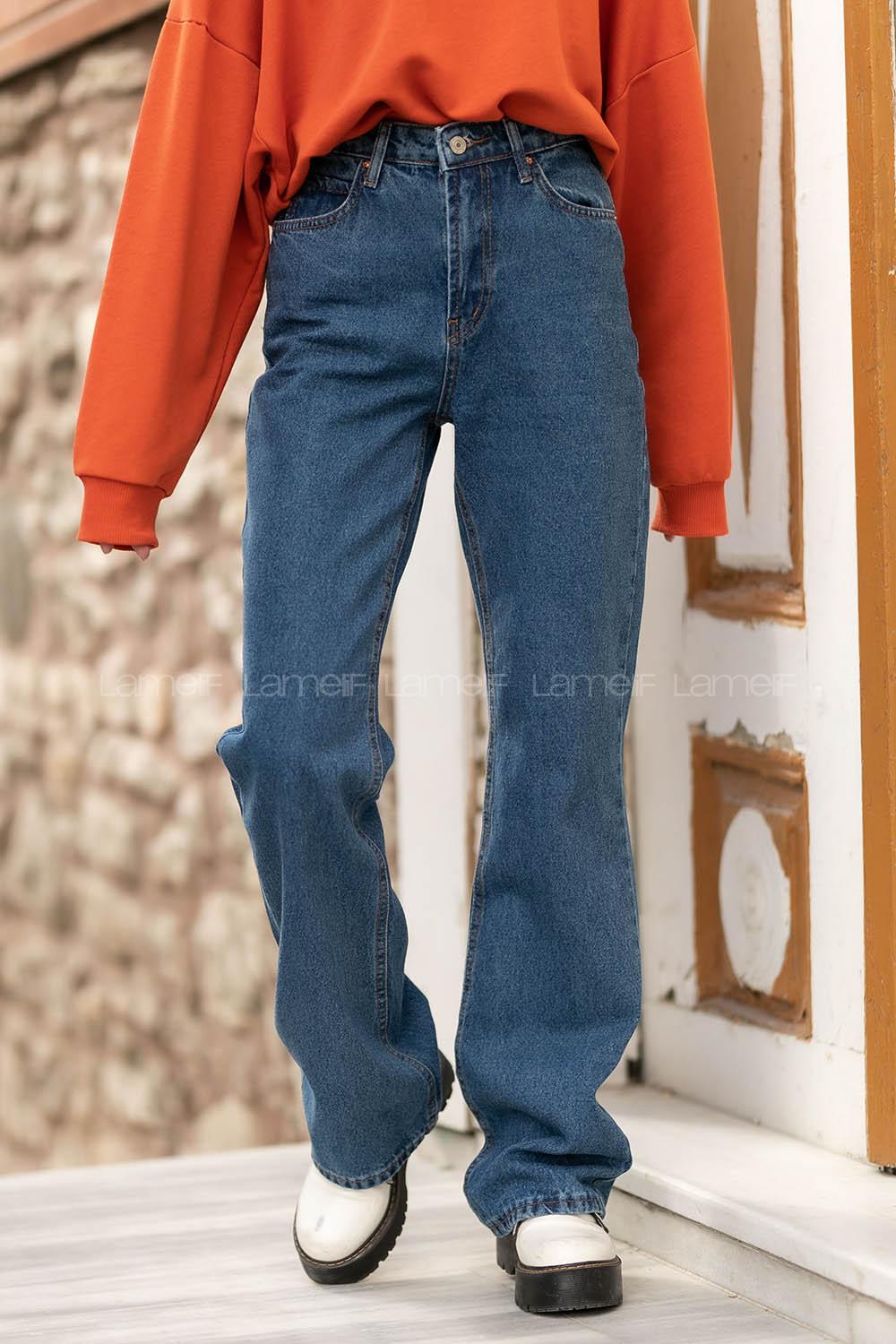 Modalamelif Flare Yarı İspanyol Paça Pantolon Kot Mavisi