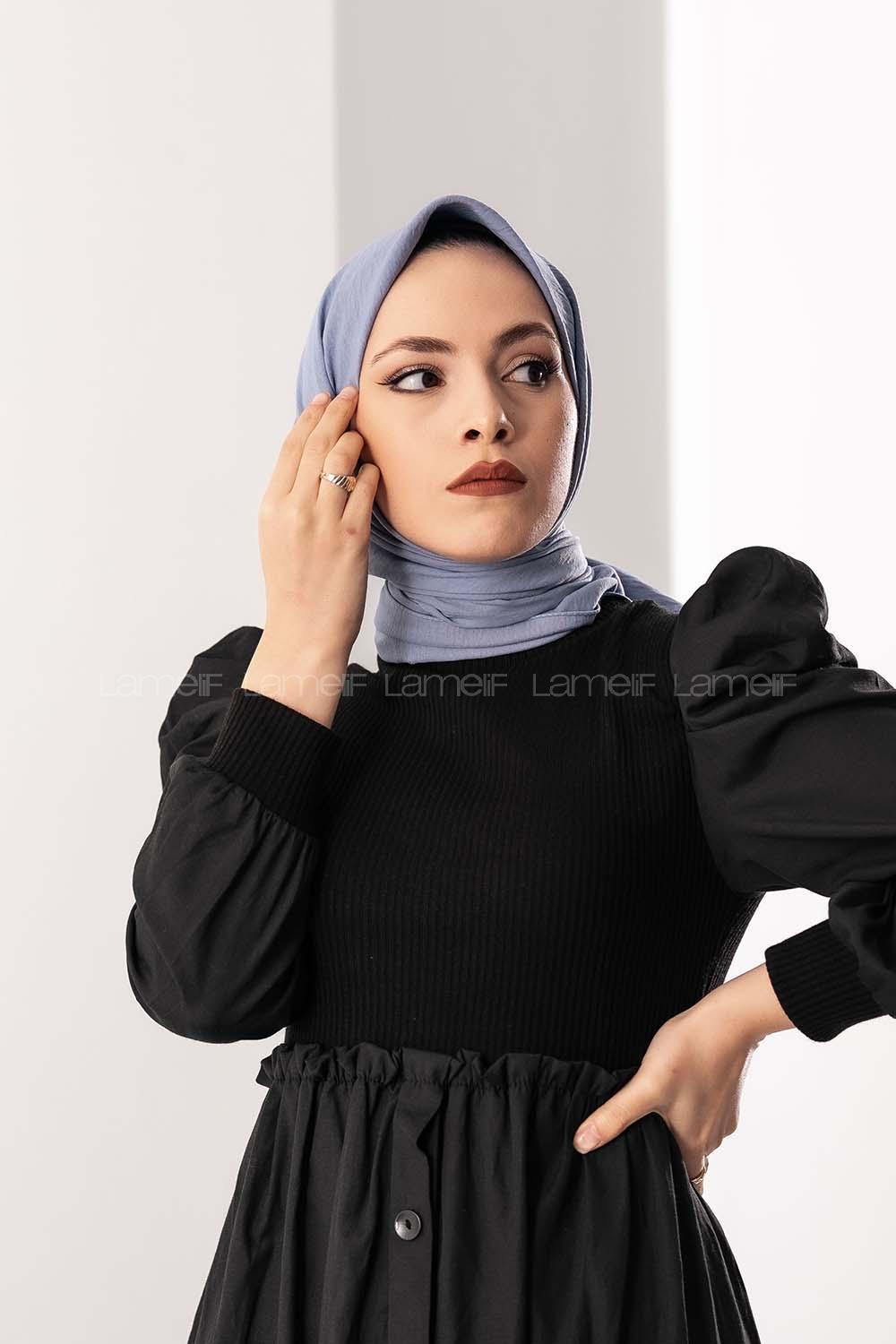 Modalamelif Koton Caz Eşarp Gök Mavi