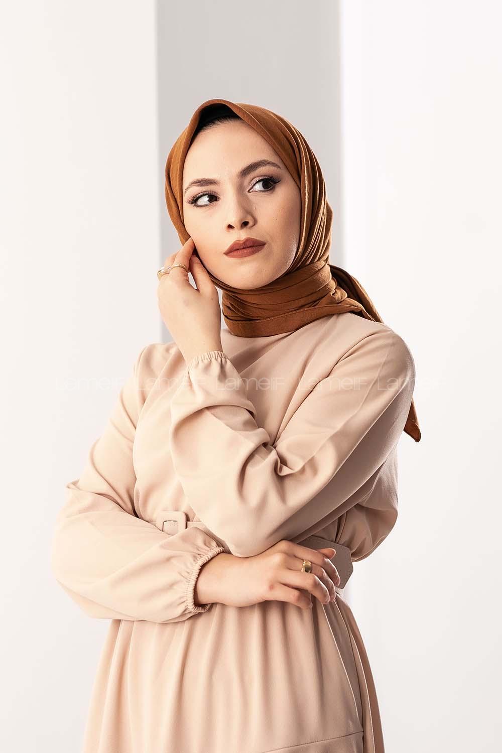 Modalamelif Koton Caz Eşarp Sütlü Kahve