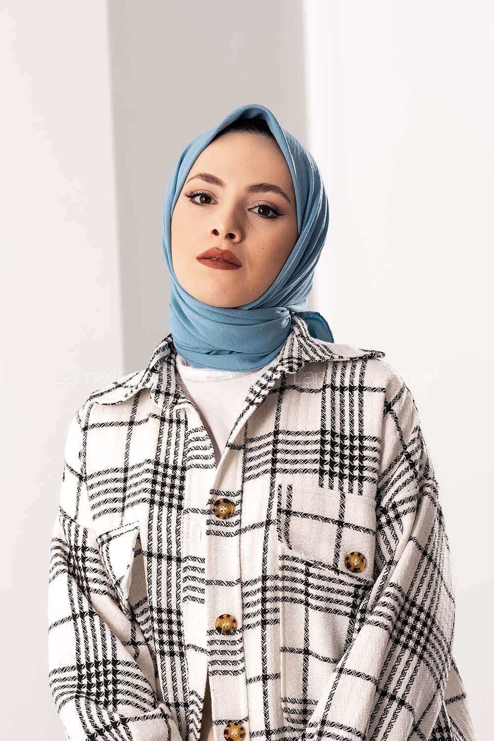 Modalamelif Koton Caz Eşarp Turkuaz