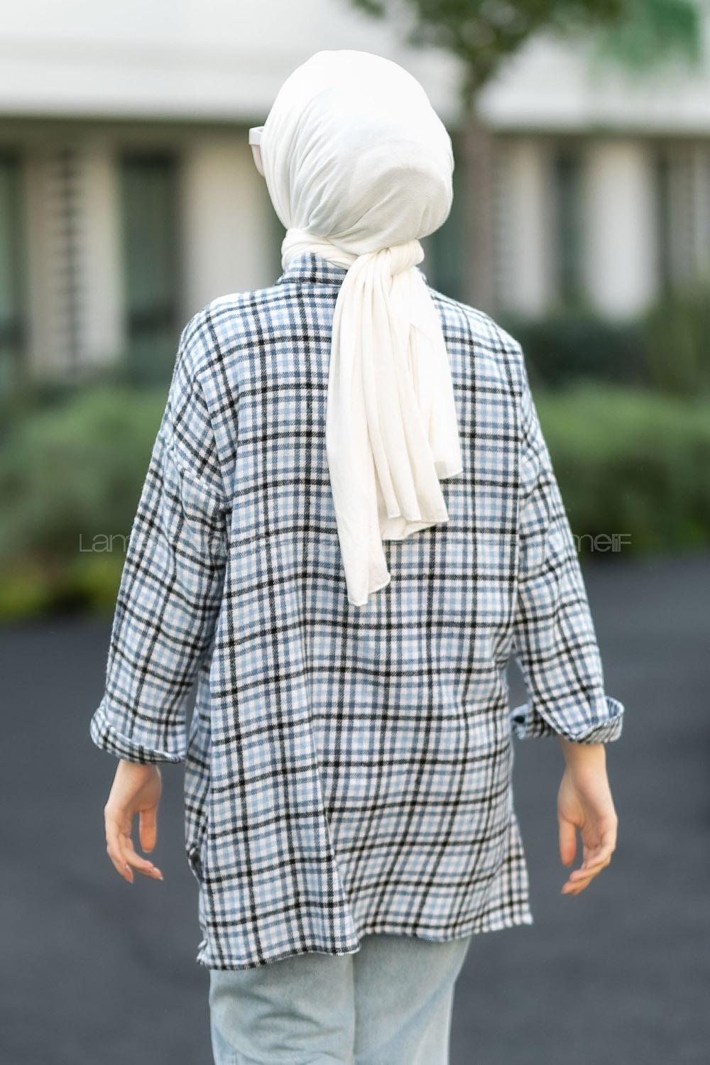 Modalamelif Pötikare Desen Gömlek Açık Mavi