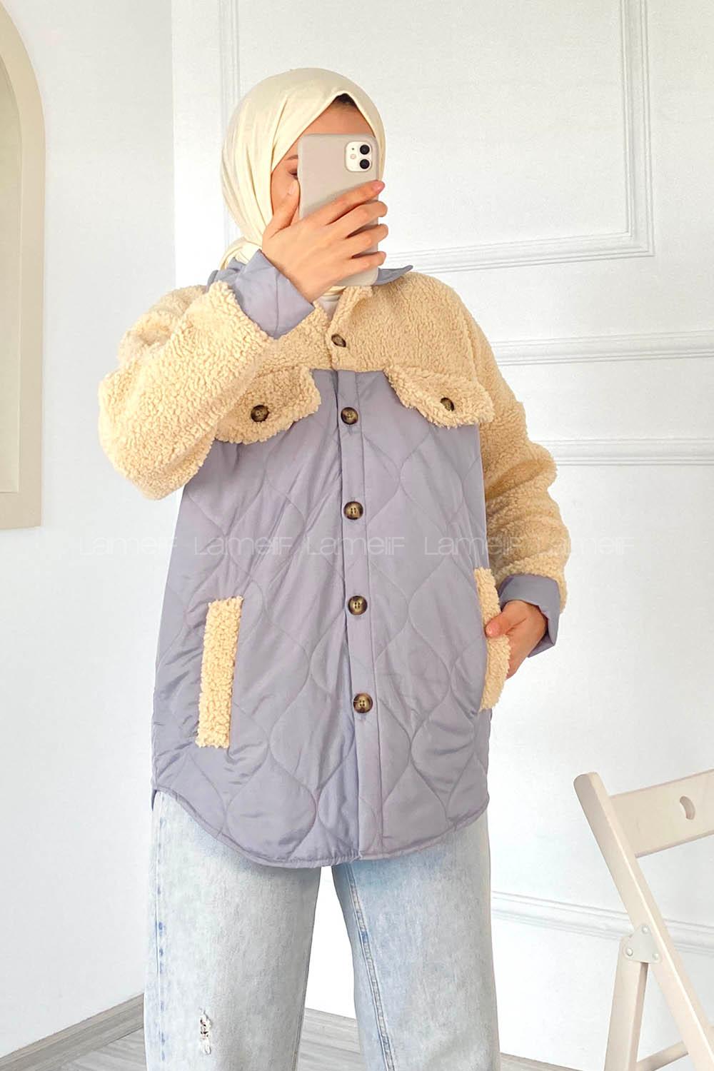 Modalamelif Kapitone Model Peluş Garnili Mont Mavi