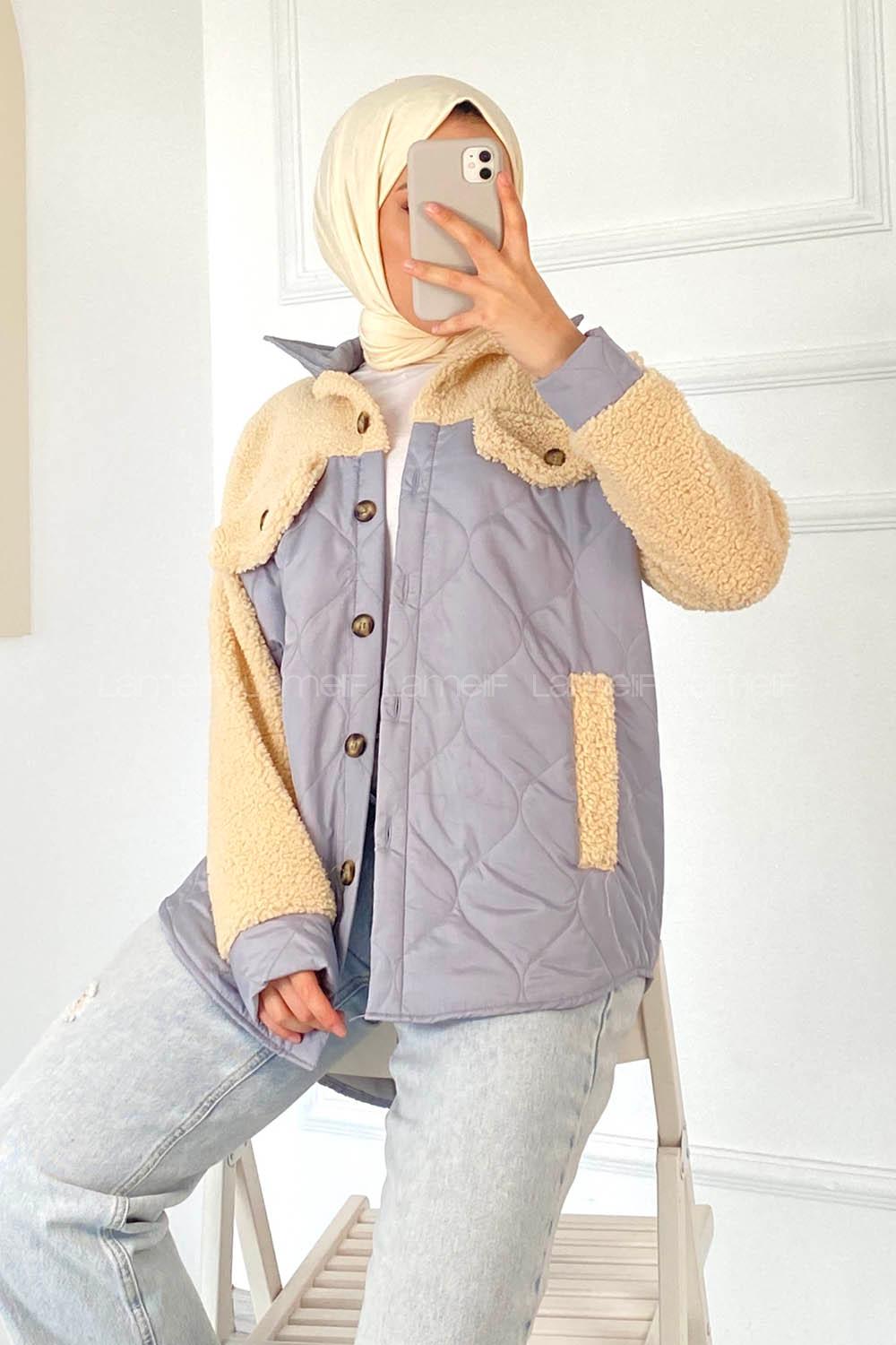 Modalamelif Kapitone Model Peluş Garnili Mont Mavi