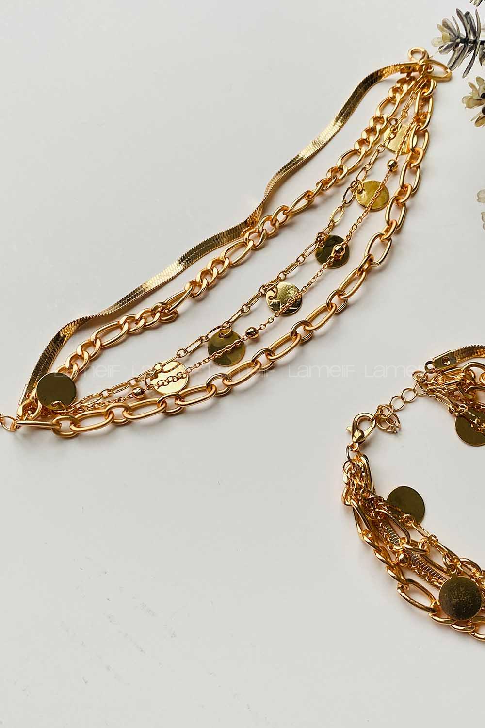 Modalamelif Gold 4Lü Pul Detay Bileklik