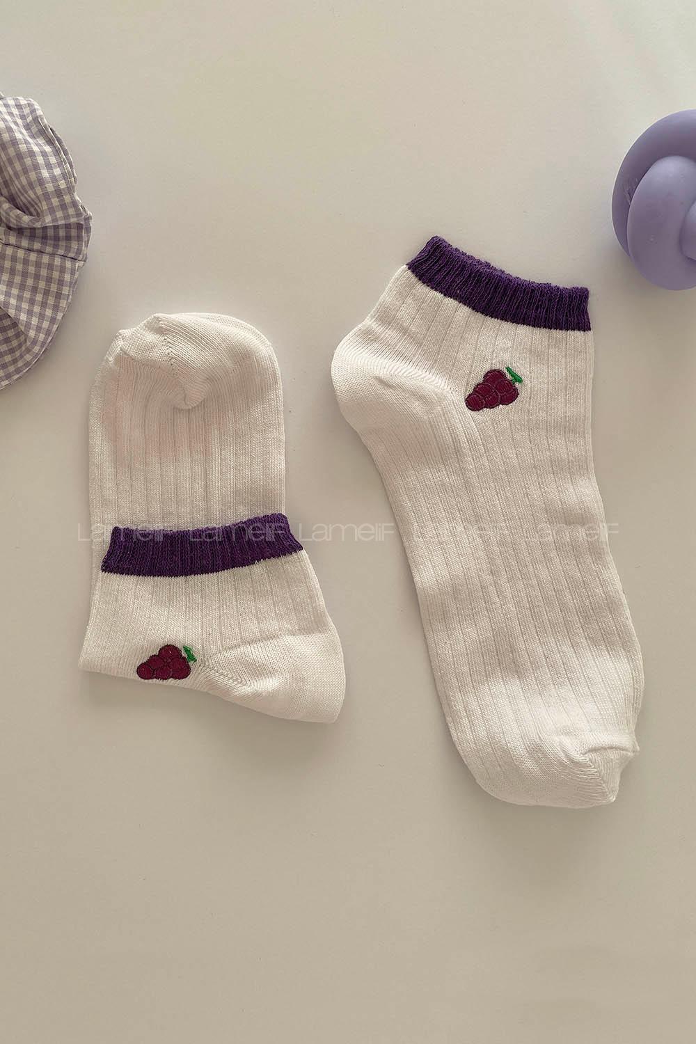 Modalamelif Üzüm Desenli Babet Çorap