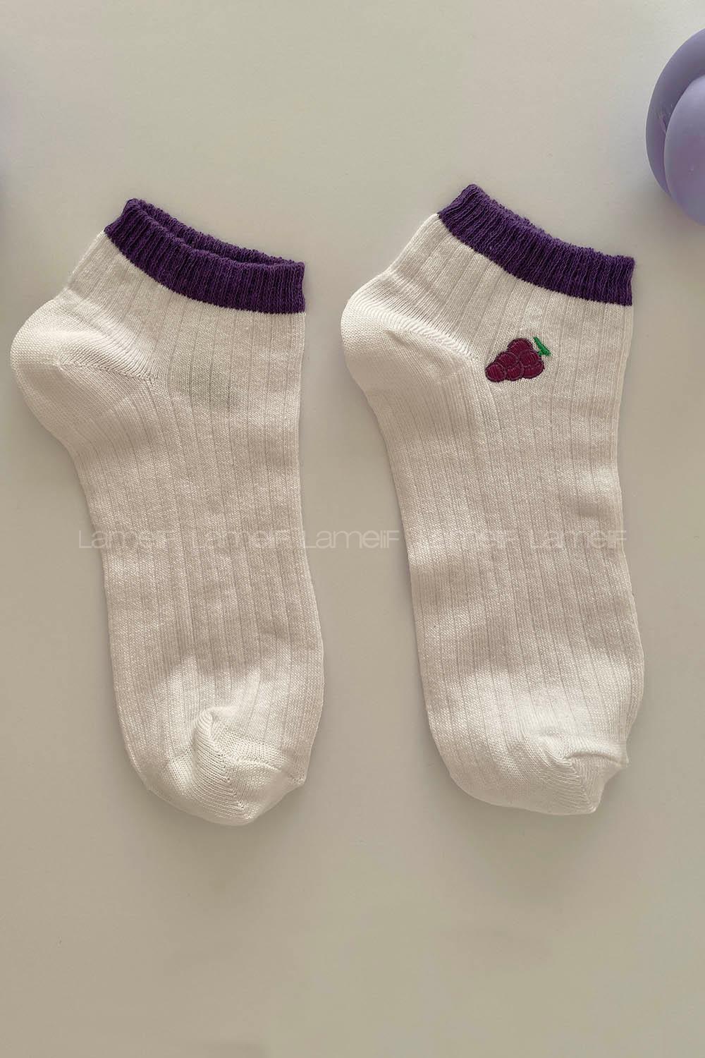 Modalamelif Üzüm Desenli Babet Çorap