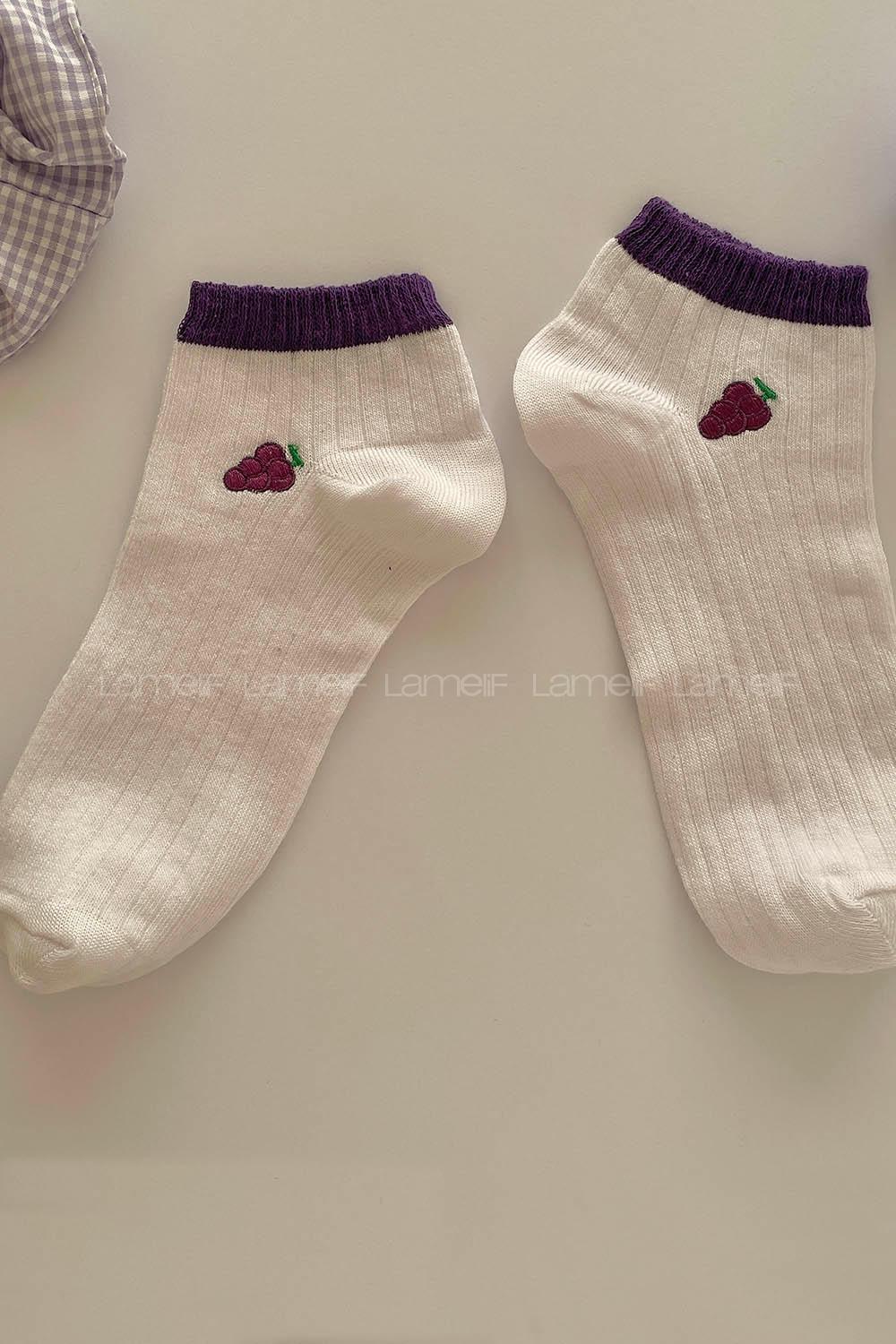 Modalamelif Üzüm Desenli Babet Çorap