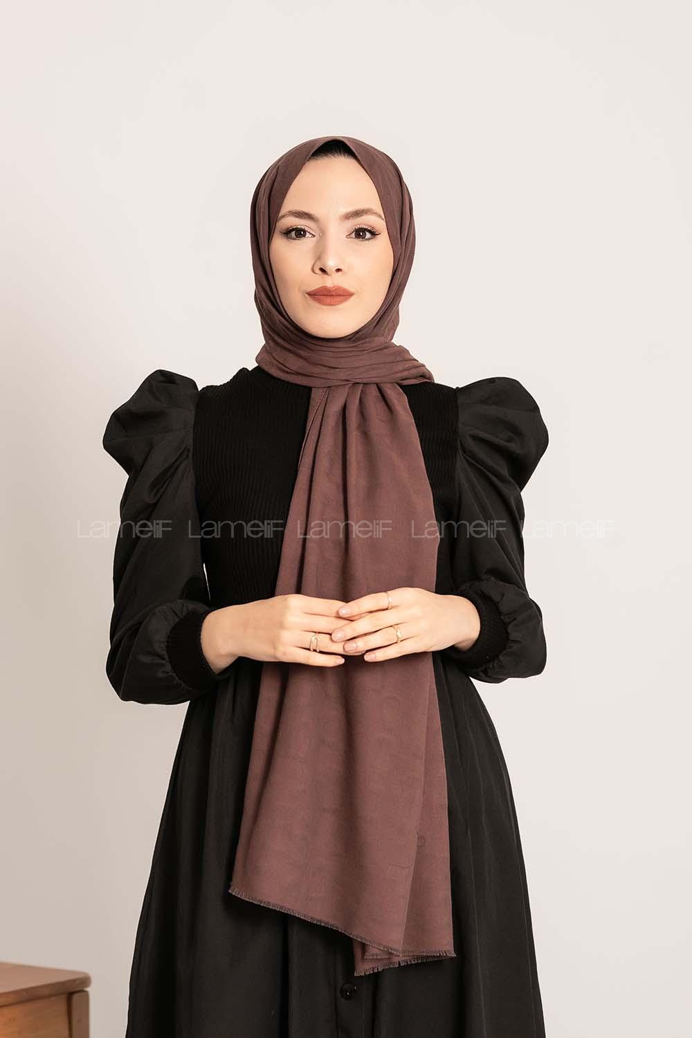 Modalamelif Leopar Desen Pamuk  Şal Acı Kahve