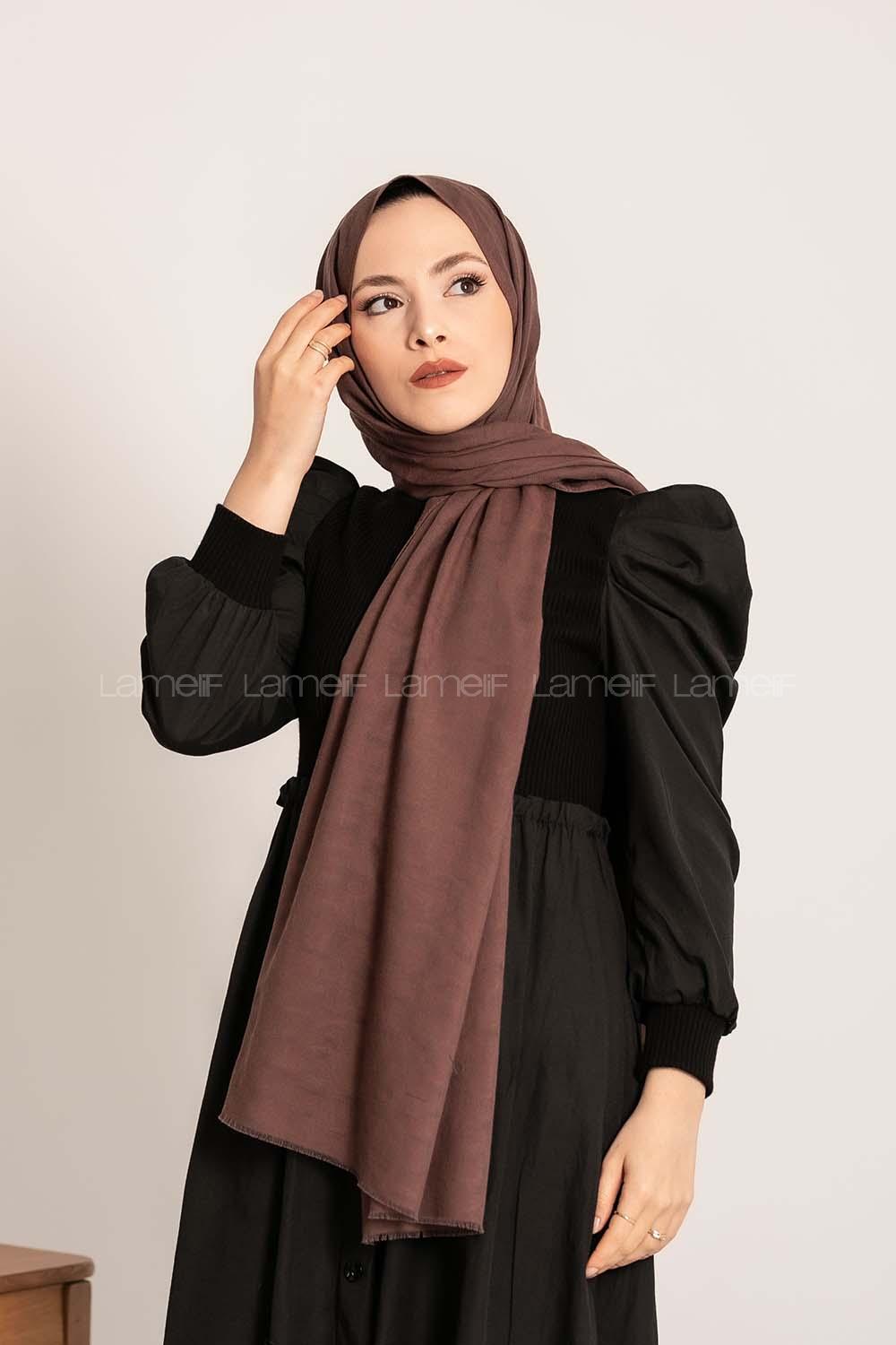 Modalamelif Leopar Desen Pamuk  Şal Acı Kahve