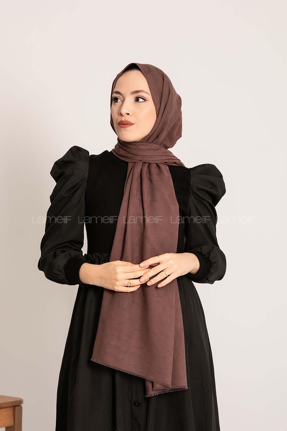 Modalamelif Leopar Desen Pamuk  Şal Acı Kahve