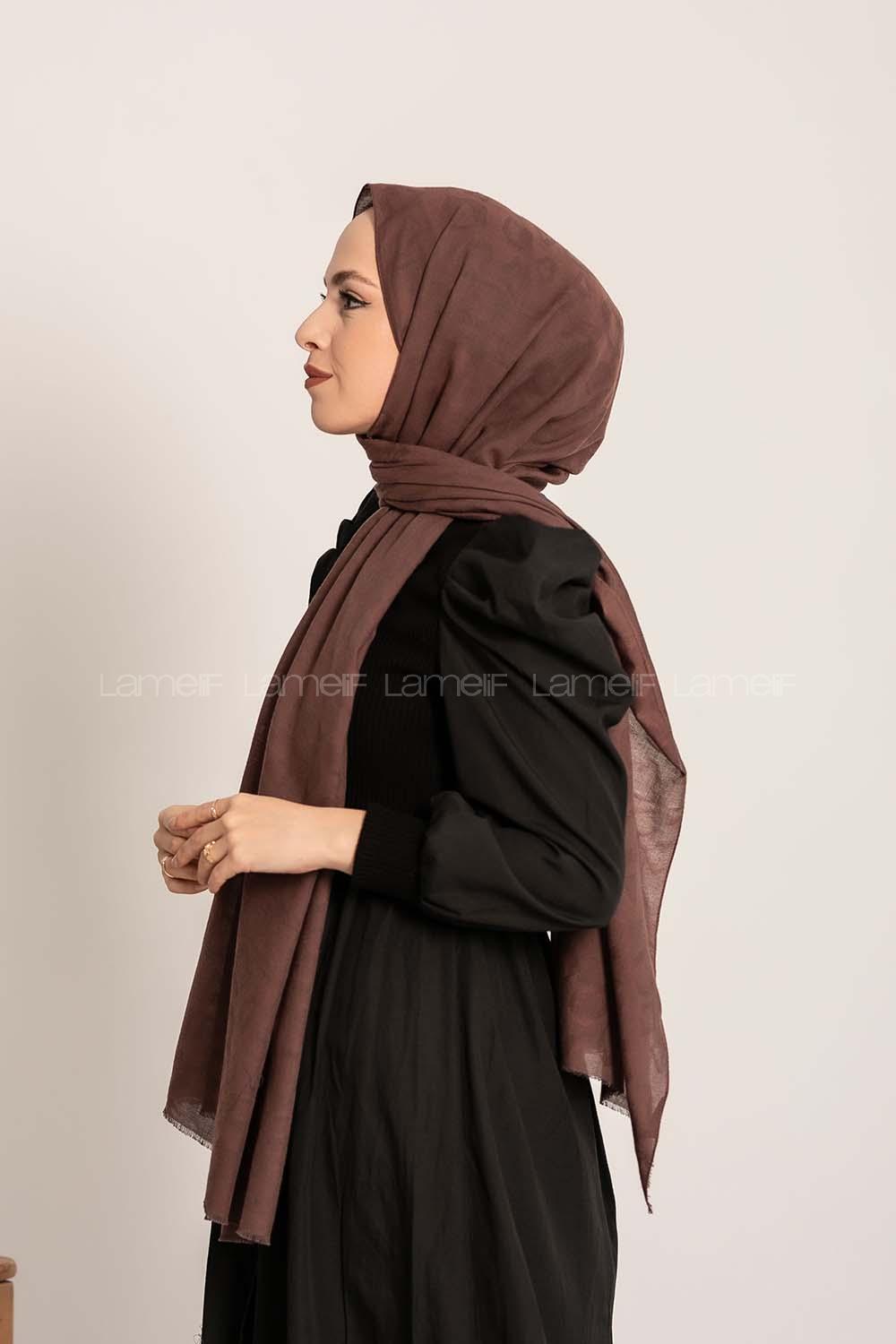 Modalamelif Leopar Desen Pamuk  Şal Acı Kahve