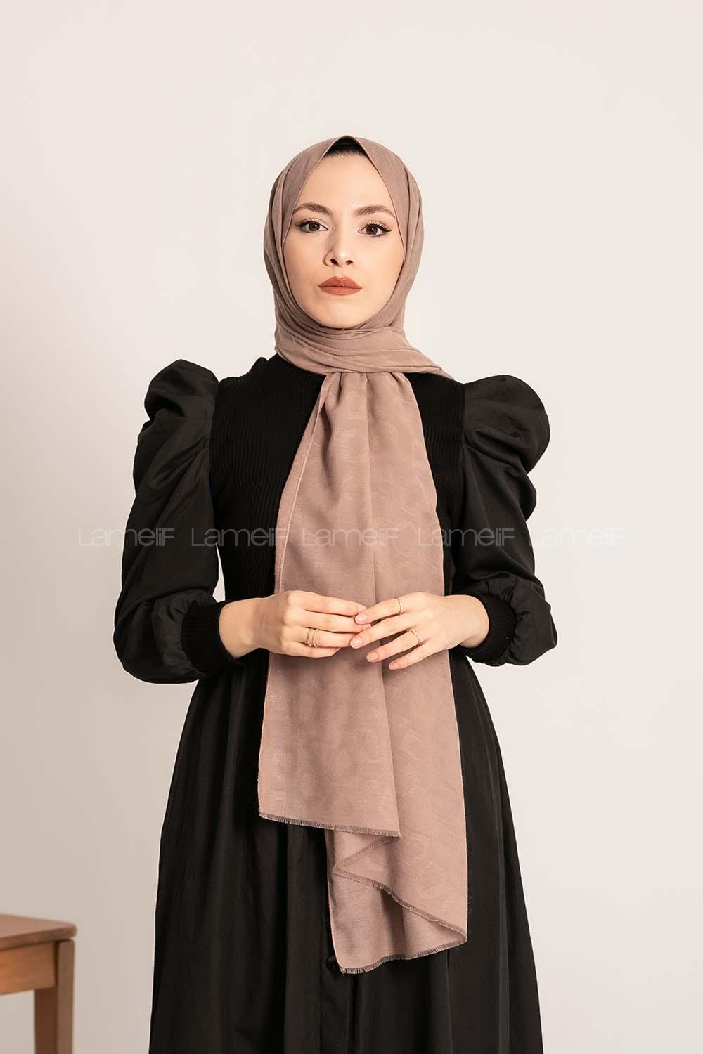 Modalamelif Leopar Desen Pamuk  Şal Vizon