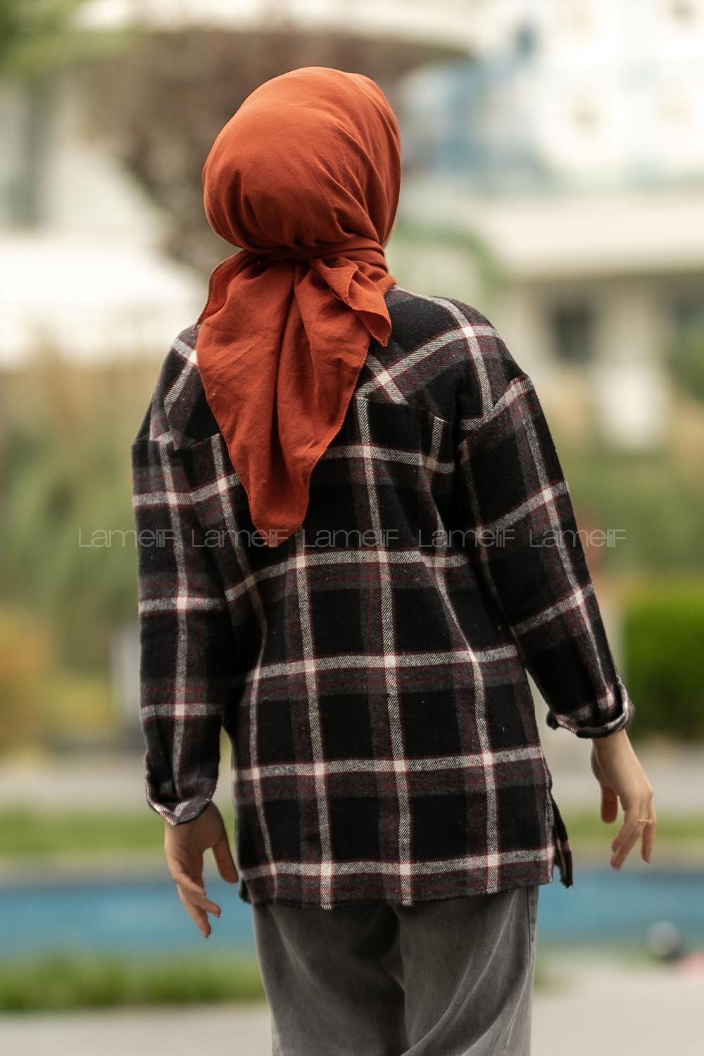 Modalamelif Çift Cepli Oduncu Gömlek Kırmızı-Antrasit