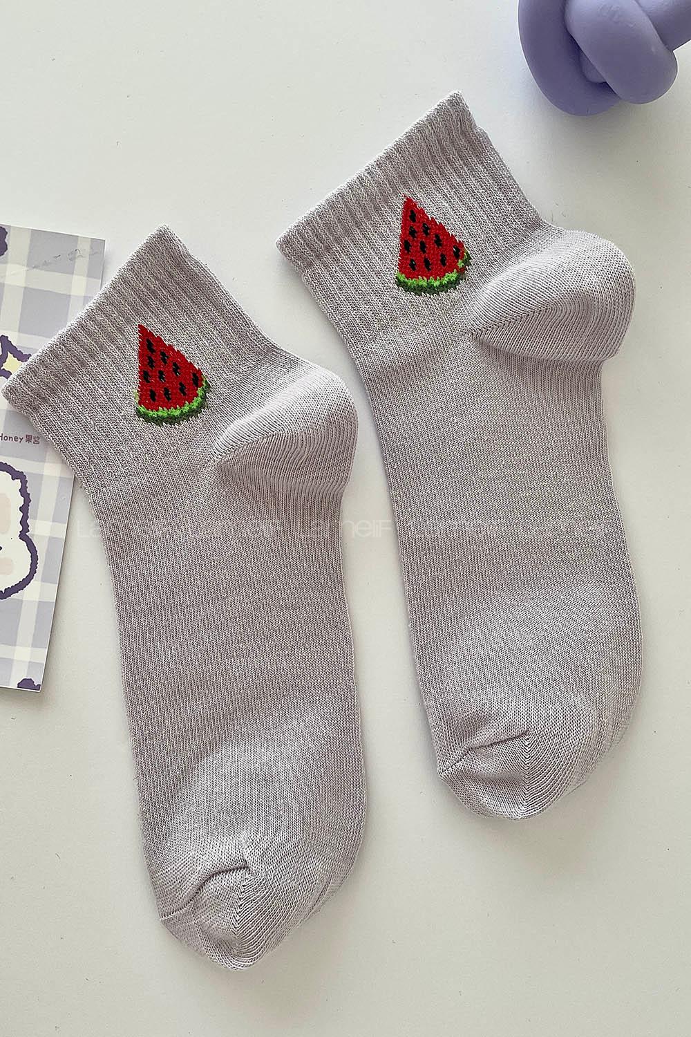 Modalamelif Karpuz Baskılı Lila Çorap