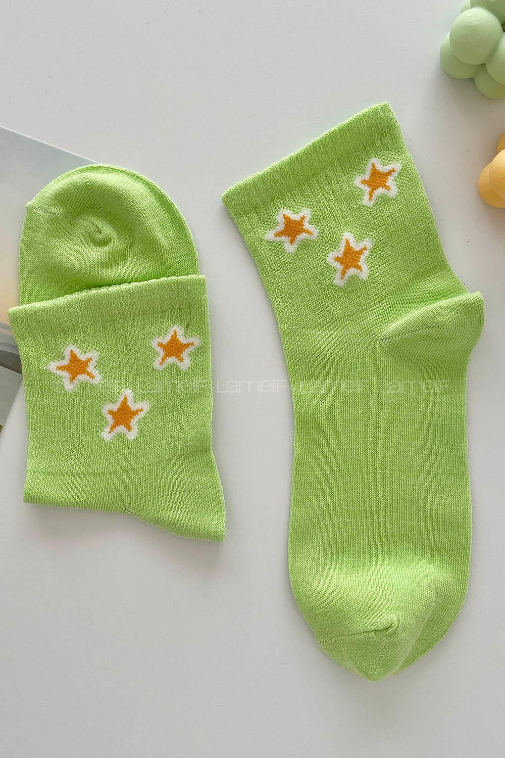 Modalamelif Üç Yıldız Çimen Yeşili Tenis Çorap